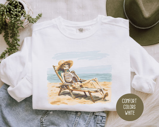 Skeleton Beach Life Comfort Colors Sweatshirt