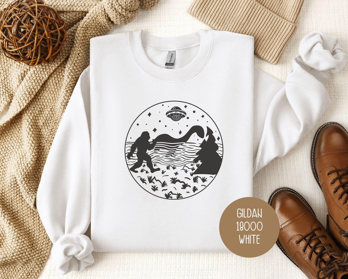 Bigfoot Loch Ness Monster UFO Sweatshirt