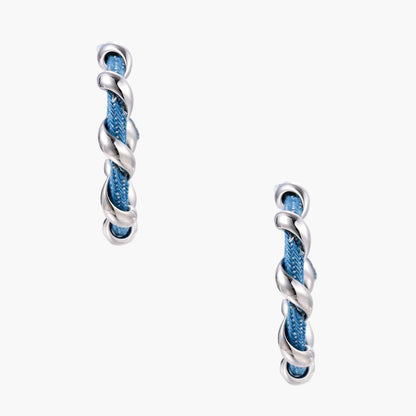 Denim Twist Hoops