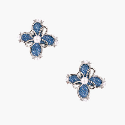 Denim Bloom Studs