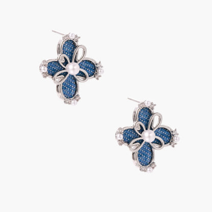 Denim Bloom Studs