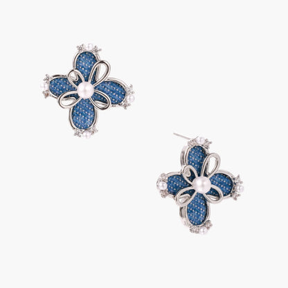 Denim Bloom Studs