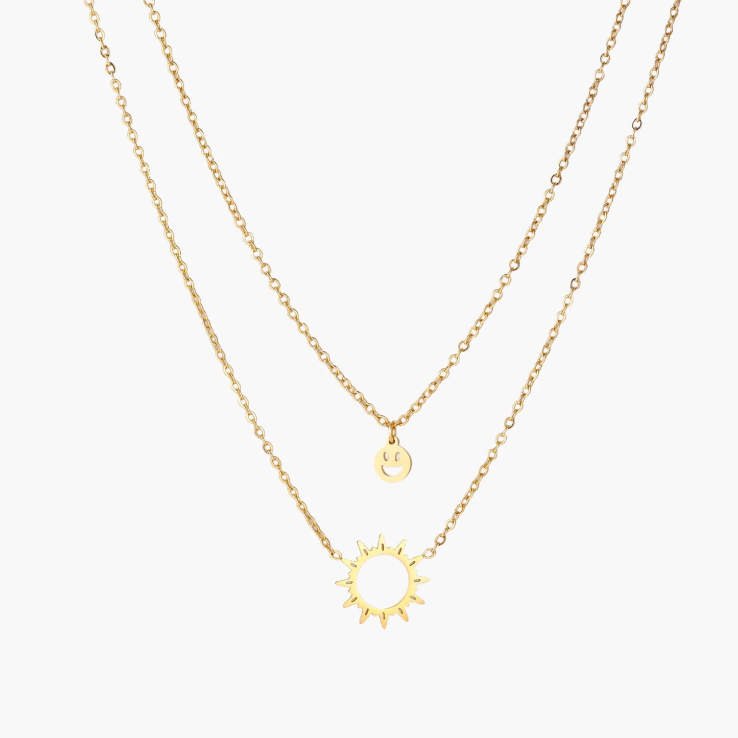 Sunshine Smiley Layered Necklace