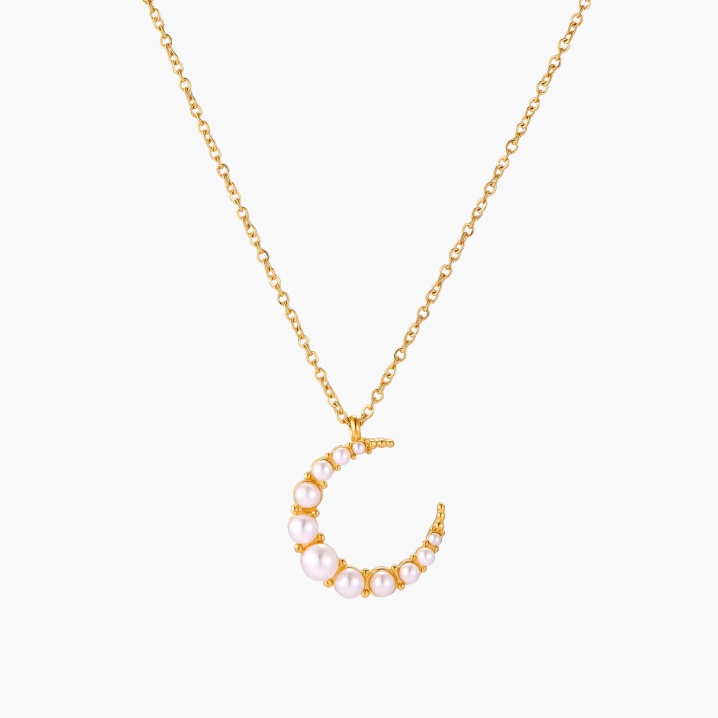 Luna Pearl Crescent Necklace