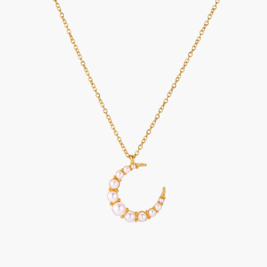 Luna Pearl Crescent Necklace