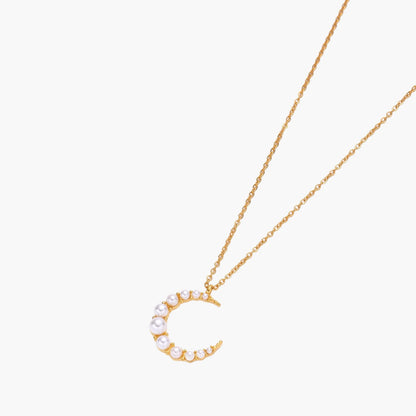 Luna Pearl Crescent Necklace