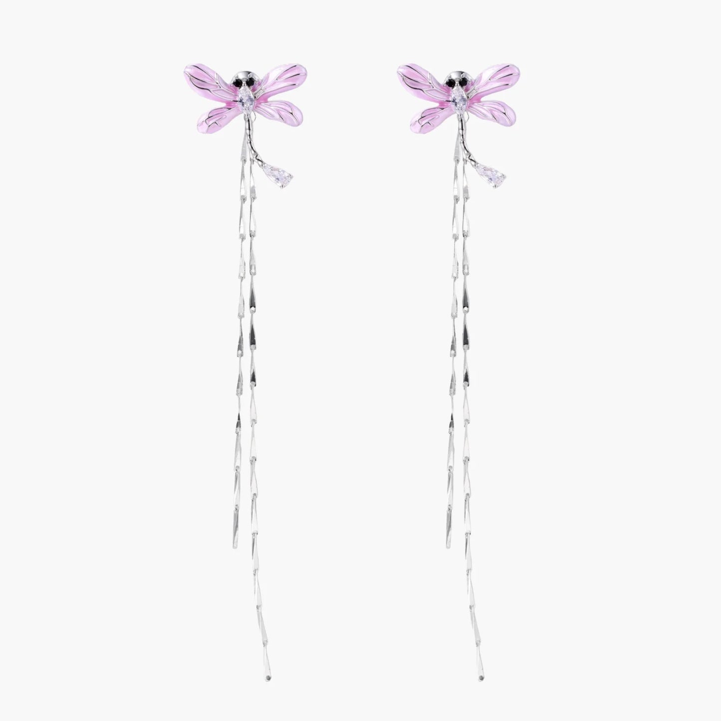 Ethereal Dragonfly Cascade Earrings