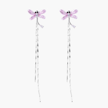 Ethereal Dragonfly Cascade Earrings