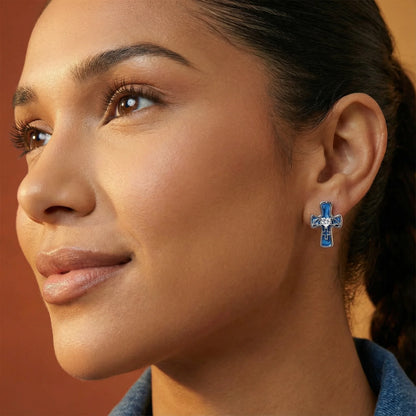 Gothic Cross Heart Earrings