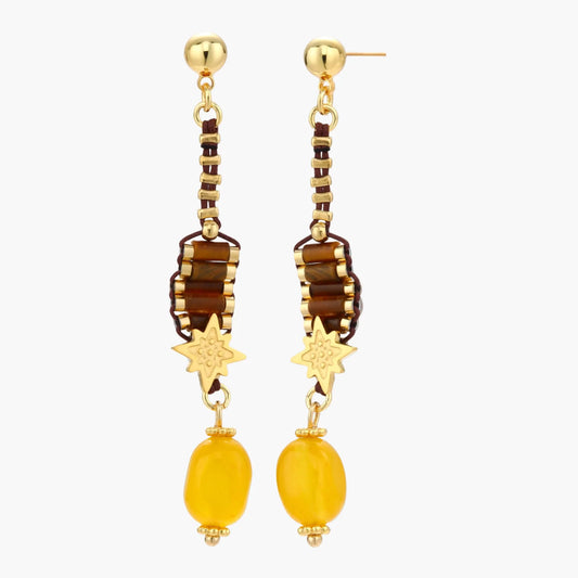 Celestial Amber Drop Earrings Earrings  CreativeSpecialTs