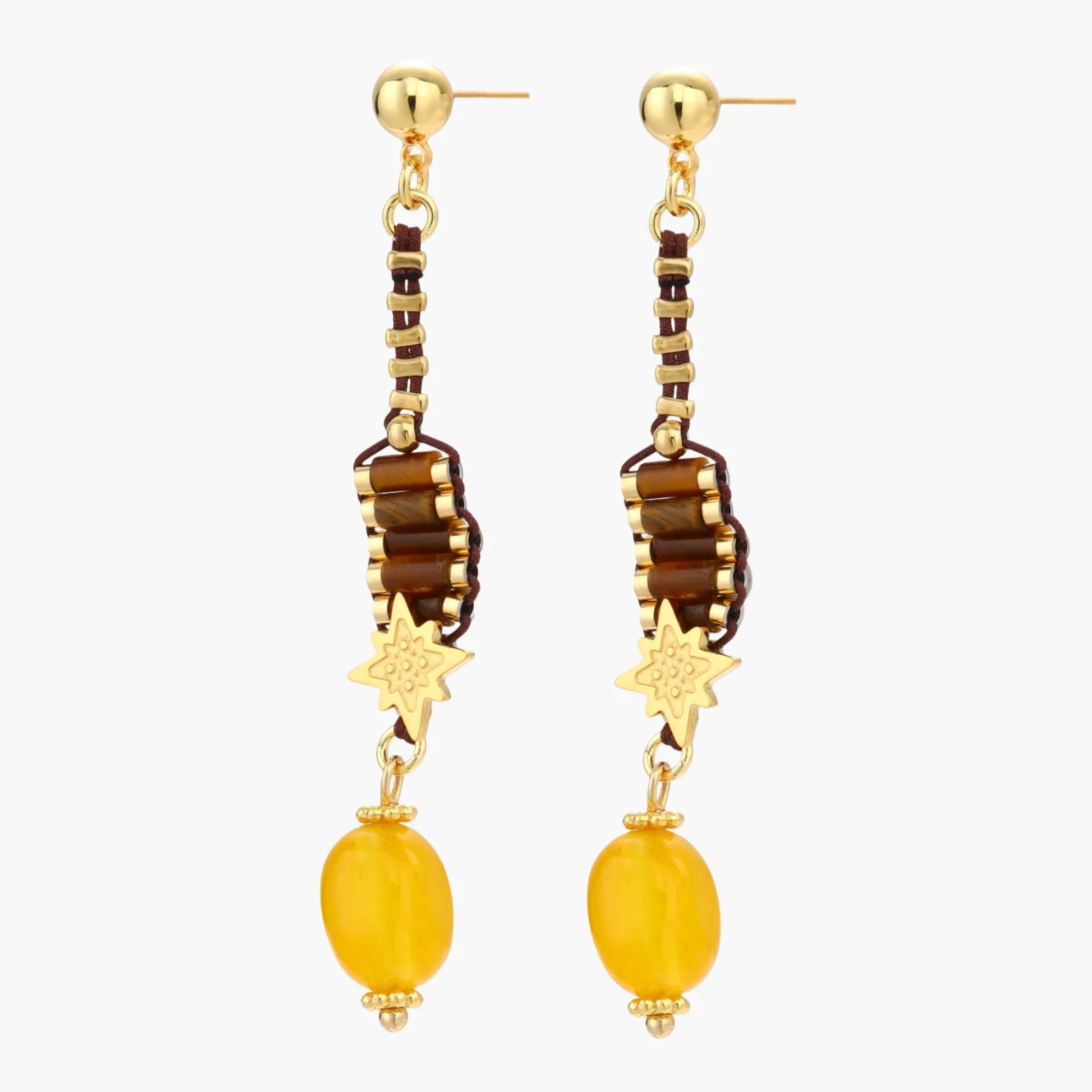 Celestial Amber Drop Earrings Earrings  CreativeSpecialTs