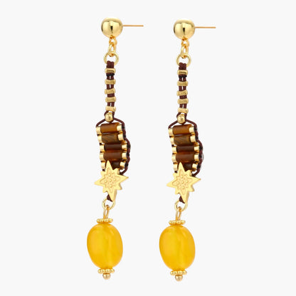 Celestial Amber Drop Earrings Earrings  CreativeSpecialTs