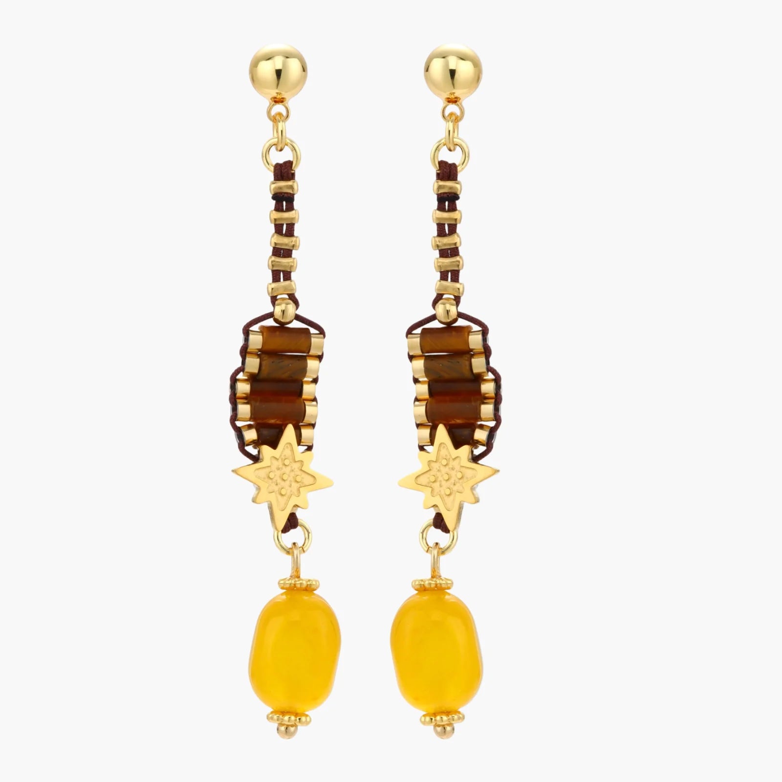 Celestial Amber Drop Earrings Earrings  CreativeSpecialTs