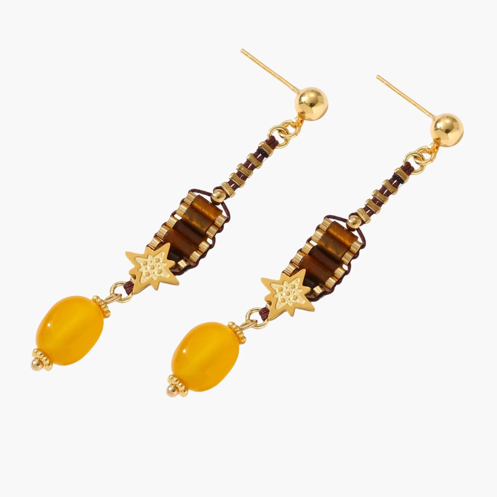 Celestial Amber Drop Earrings Earrings  CreativeSpecialTs