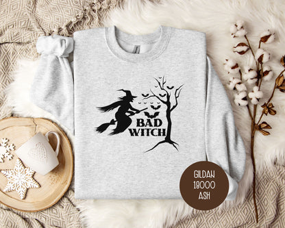 Bad Witch Halloween Bat Sweatshirt