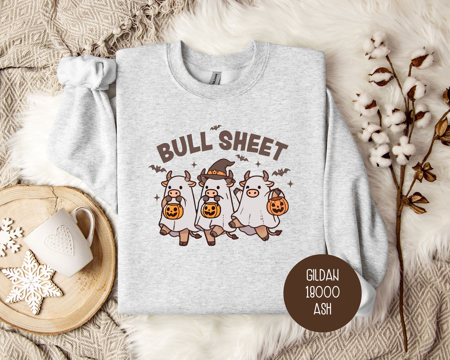 Bull Sheet Cute Ghost Cow Sweatshirt