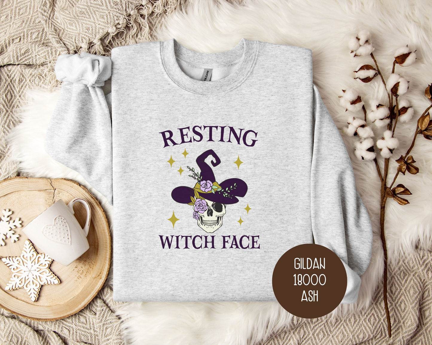 Resting Witch Face Halloween Sweatshirt