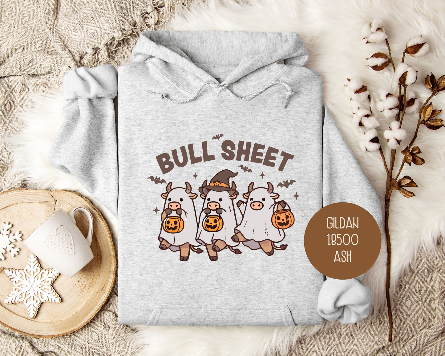 Bull Sheet Cute Ghost Cow Hoodie