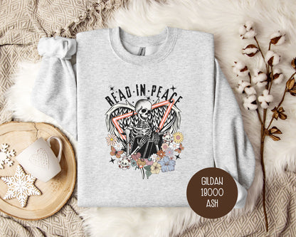 Read in Peace Tarot Card Skeleton Sweatshirt