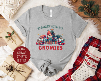 Reading with My Gnomies Christmas Shirt