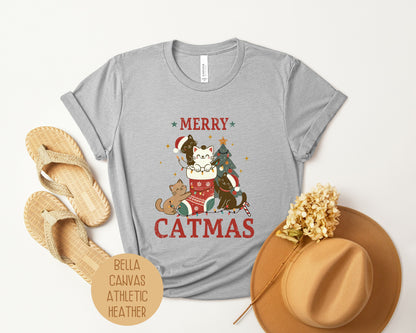 Merry Catmas Cute Christmas Cat Lover Shirt