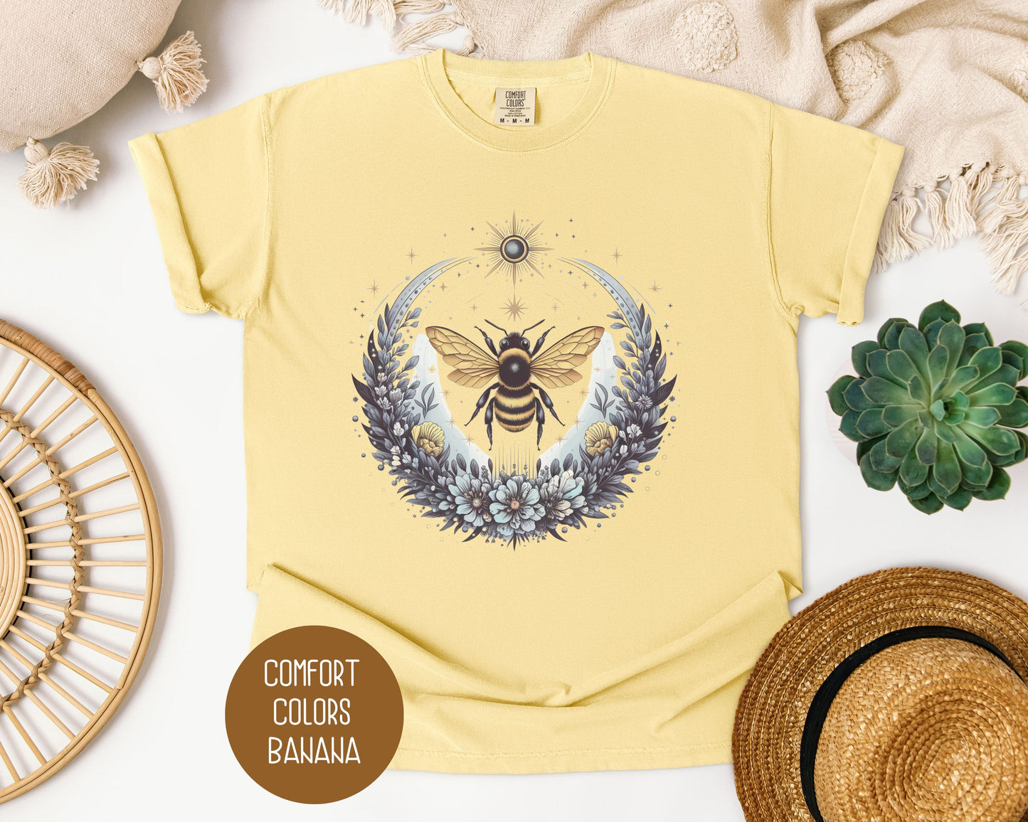 Boho Celestial Floral Bee Shirt