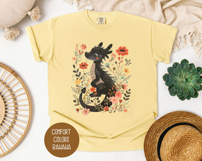 Floral Dragon Comfort Colors Shirt