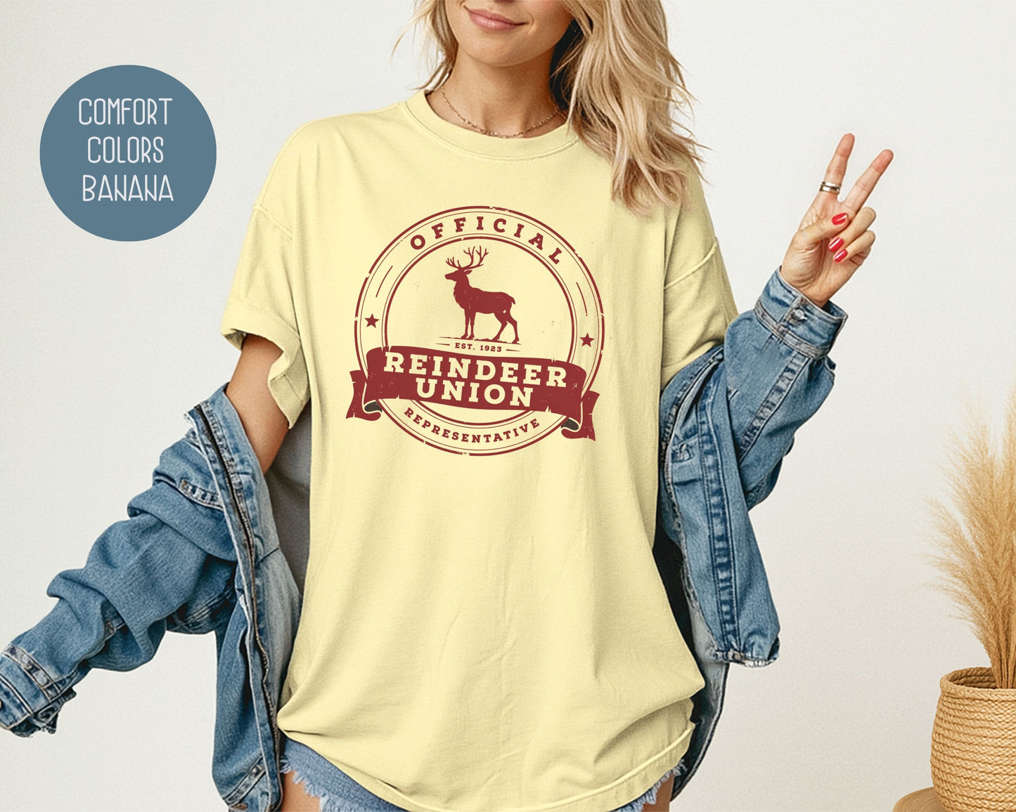 Official Reindeer Union Representative Comfort Colors Shirt T-Shirt  CreativeSpecialTs