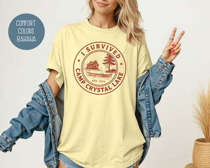 I Survived Camp Crystal Lake Comfort Colors Shirt T-Shirt  CreativeSpecialTs