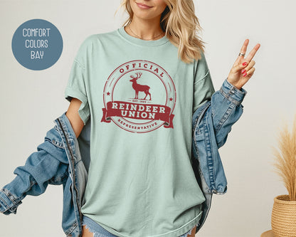 Official Reindeer Union Representative Comfort Colors Shirt T-Shirt  CreativeSpecialTs