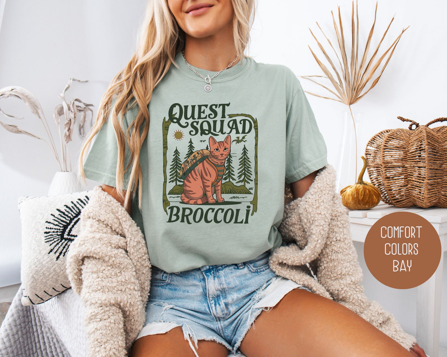 Quest Squad Broccoli the Fierce Comfort Colors Shirt T-Shirt  CreativeSpecialTs