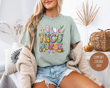 NICU Easter Nurse Comfort Colors Shirt T-Shirt  CreativeSpecialTs