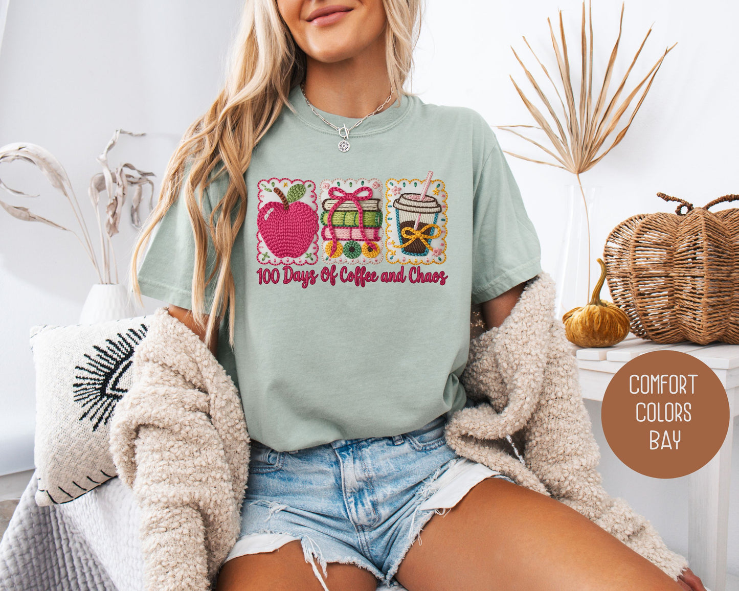 100 Days Of Coffee & Chaos Comfort Colors Shirt