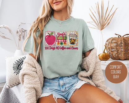 100 Days Of Coffee & Chaos Comfort Colors Shirt