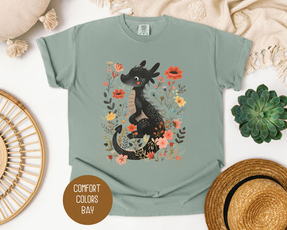 Floral Dragon Comfort Colors Shirt