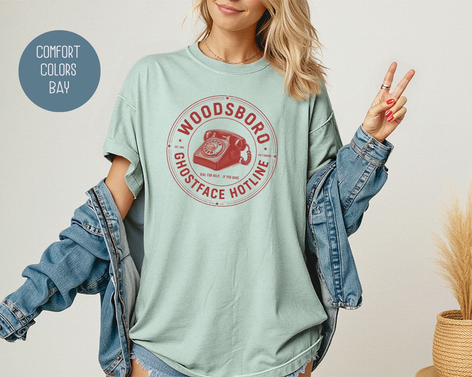 Woodsboro Ghostface Hotline Comfort Colors Shirt T-Shirt  CreativeSpecialTs