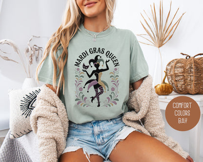 Mardi Gras Queen Comfort Colors Shirt T-Shirt CreativeSpecialTs