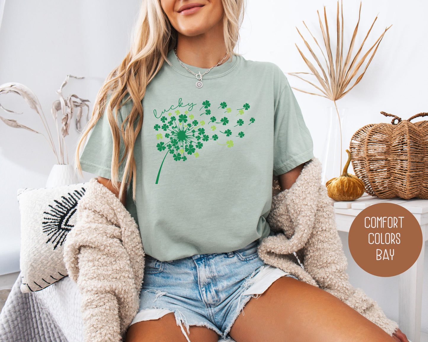 Lucky Four Leaf Clover St Patricks Day Comfort Colors Shirt