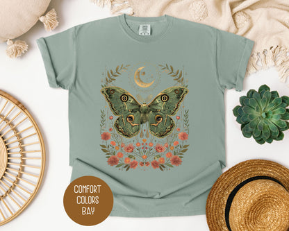 Bohemian Moon Phase Mystic Moth Shirt