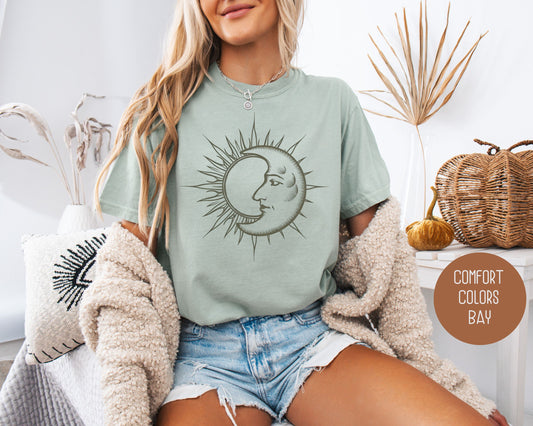 Celestial Sun Moon Comfort Colors Shirt