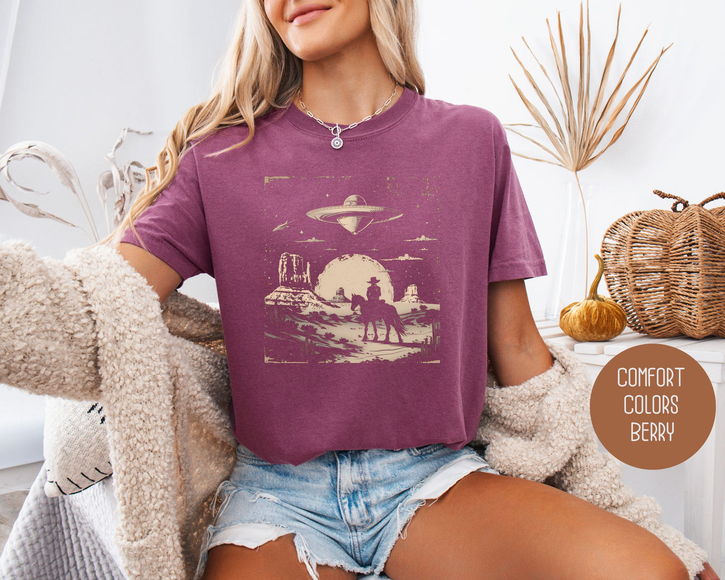 Cowboy Western UFO Comfort Colors Shirt