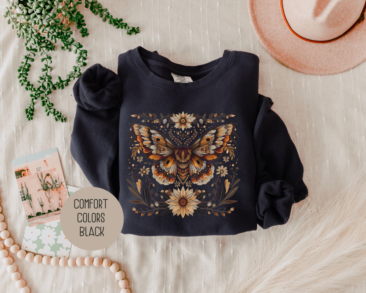 Mystic Bohemian Sunflower Moth Sweatshirt