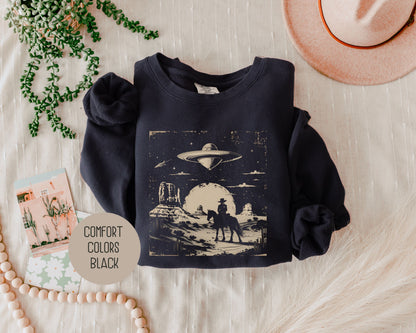 Cowboy Western UFO Comfort Colors Sweatshirt