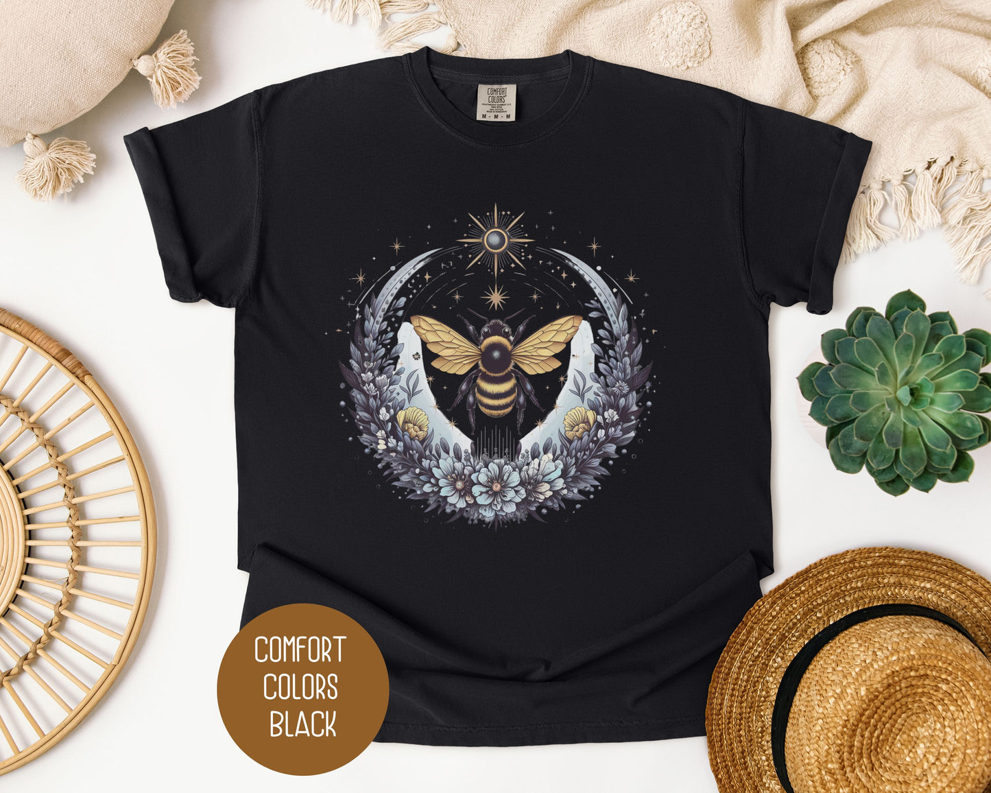 Boho Celestial Floral Bee Shirt