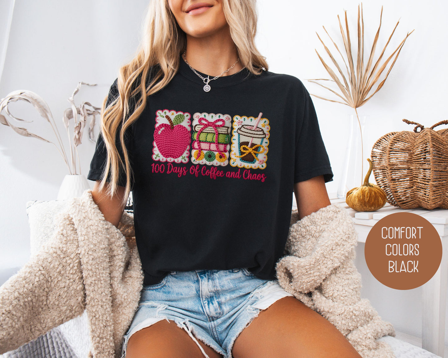 100 Days Of Coffee & Chaos Comfort Colors Shirt