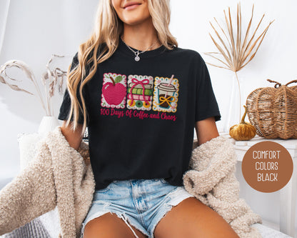 100 Days Of Coffee & Chaos Comfort Colors Shirt