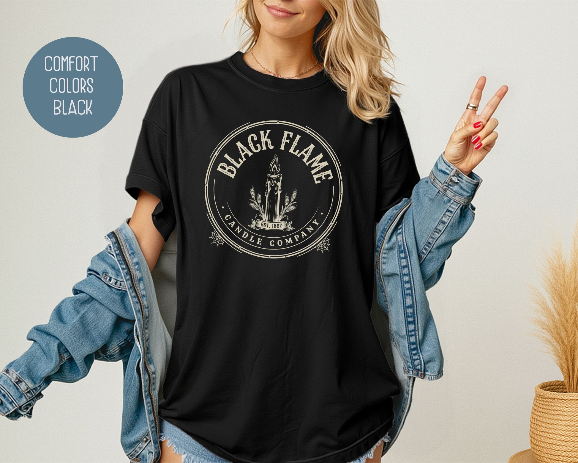 Black Flame Candle Company Comfort Colors Shirt T-Shirt  CreativeSpecialTs