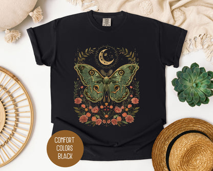 Bohemian Moon Phase Mystic Moth Shirt