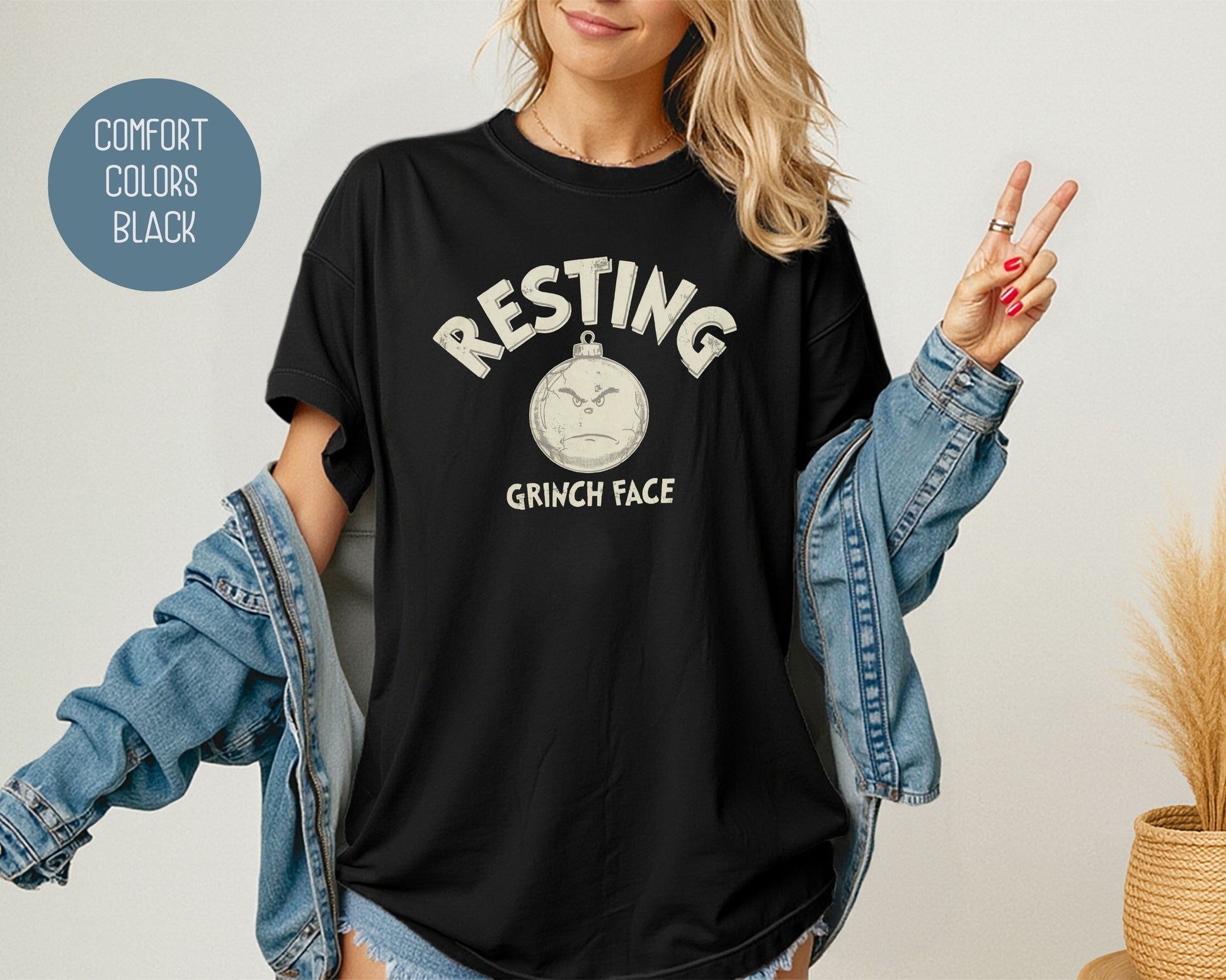 Resting Grinch Face Comfort Colors Shirt T-Shirt  CreativeSpecialTs