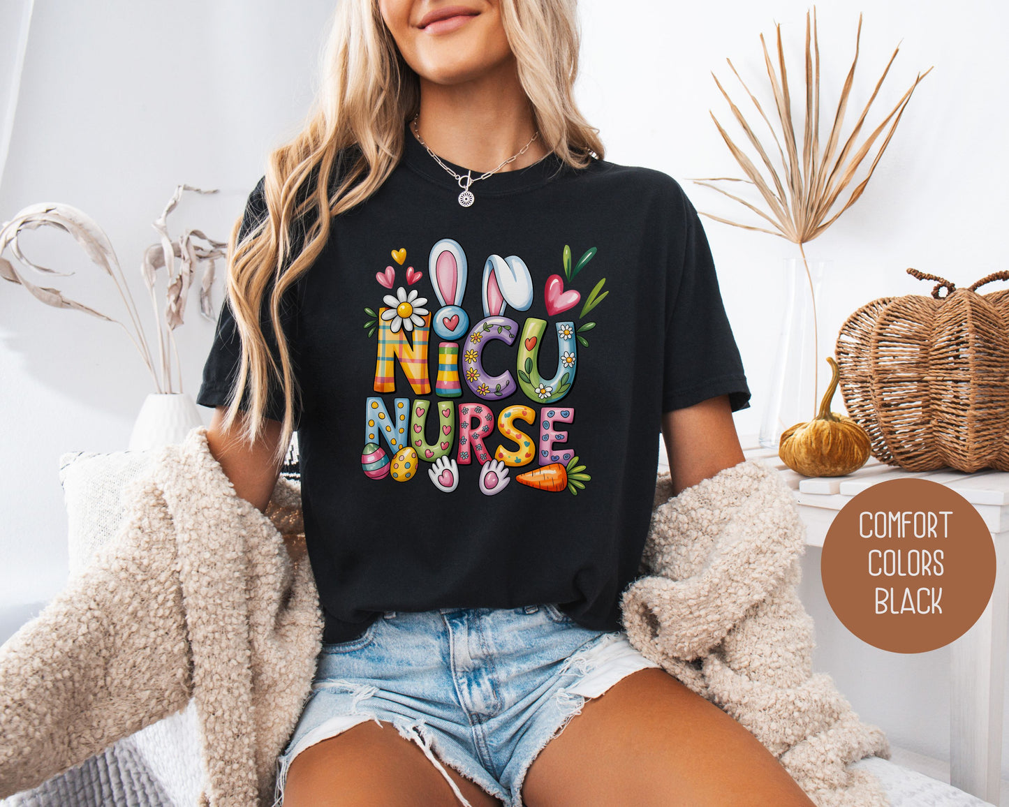 NICU Easter Nurse Comfort Colors Shirt T-Shirt  CreativeSpecialTs